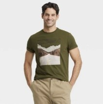 Men&#39;s Short Sleeve Graphic T-Shirt - Goodfellow &amp; Co Dark Green/Shapes S... - £6.26 GBP
