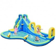 Inflatable Water Slide Kids Bounce House with Water Cannons and Hose Without Bl - £312.12 GBP