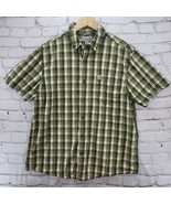 Carhartt Shirt Mens Sz L Relaxed Fit Green Plaid Short Sleeve Button-Up ... - £15.56 GBP