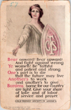 Postcard Girls&#39;  Friendly Society in America Logo Poem 1918 Unposted 5.5 x 3.5 &quot; - £8.14 GBP