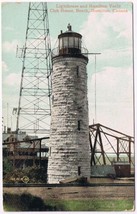 Postcard Lighthouse &amp; Hamilton Yacht Club House Beach Hamilton Ontario - £8.60 GBP