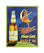 Miller High Life Brew Beer Vintage Retro Style Bar Pub Wall Decor Sign - £12.69 GBP