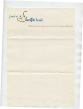 Puerto Rico Sheraton Hotel Sheet of Stationery San Juan Puerto Rico 1950&#39;s - £13.39 GBP