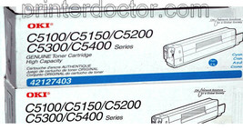 Genuine toner Okidata Oki ® c5100 c5150 c5200 c5300 c5400 Cyan 42127403 ... - £61.42 GBP