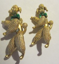 Vintage poodle dog rhinestone brooches articulated set of 4 - $31.30