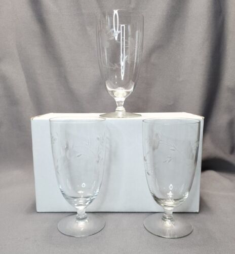 Primary image for Vintage Princess House Heritage Floral Iced Tea Water Wine Glass Set (3) Glasses