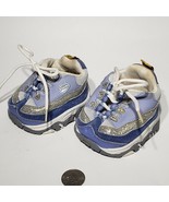 BAB Build A Bear Blue White Silver Glitter Skechers Shoes Tennis Sneakers - £7.95 GBP