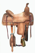 Handmade Tooled/Backstitch Western Rough out Ranch Cut Saddle with Set F... - $5,936.28 MXN+