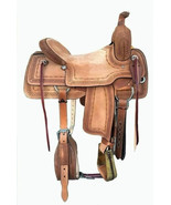 Handmade Tooled/Backstitch Western Rough out Ranch Cut Saddle with Set F... - €274,38 EUR+