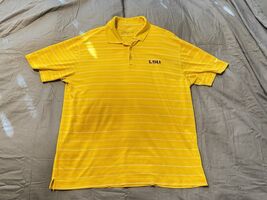 Nike Golf LSU Tigers Dri-Fit Polo Shirt Yellow Striped Men’s Large - $362.21 MXN