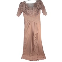 Elegant Lace &amp; Chiffon Mauve Wedding Dress Short Sleeves &amp; Button Back C... - $43.34