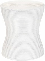 Amadeo White Rattan End Table - $208.85