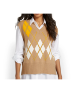 New York &amp; Co Mable Sleeveless Argyle Sweater Vest Size S/M NWT - $47.04 CAD
