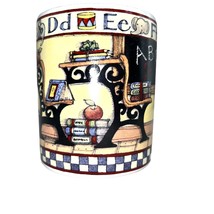 Vintage Lang and Wise All Checked Out ABC Coffee Mug Teachers Gift  Susan Winger - £11.19 GBP