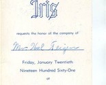 All Female Krewe of Iris 1961 Mardi Gras Invitation &amp; Program New Orleans  - $74.17