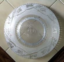 Frosted/Clear Textured Floral Domed Glass Ceiling Light Shade (11.5&quot; diameter) - £35.14 GBP