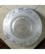 Frosted/Clear Textured Floral Domed Glass Ceiling Light Shade (11.5&quot; dia... - $44.10