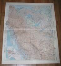 1957 Vintage Map Of British Columbia Alberta Northwest Ter. / Scale 1:5,000,000 - £33.94 GBP