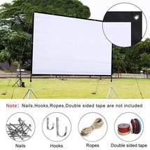 120&quot; Hd 4K Movie Portable 16:9 Projector Film Screen Outdoor Home Cinema... - $45.99