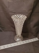 Princess House Diamond Cut Lead Crystal Vase Pedestal Heavy - £14.20 GBP