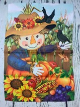 Fall Scarecrow Sunflower Garden Flag Vertical Double Sided Seasonal Autu... - $14.25