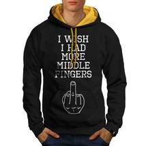 Wellcoda More Middle Fingers Mens Contrast Hoodie, F You Casual Jumper - £31.46 GBP