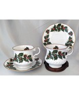 Lot (2 Sets) Yuletide Holly Berries China Tea Cups &amp; Saucers: Minster, Q... - €16,90 EUR