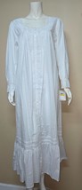 Eileen West White White Button Down Lace Detail Nightgown Size Med NEW E... - $48.50