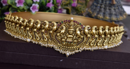 Bollywood Style Indian Gold Plated Kamar Bandh Waist Belt Temple Jewelry... - £228.36 GBP