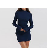 Double Pocket Sexy Mini Dress Women&#39;s Winter 2023 New Long Sleeve Skinny... - £18.88 GBP+