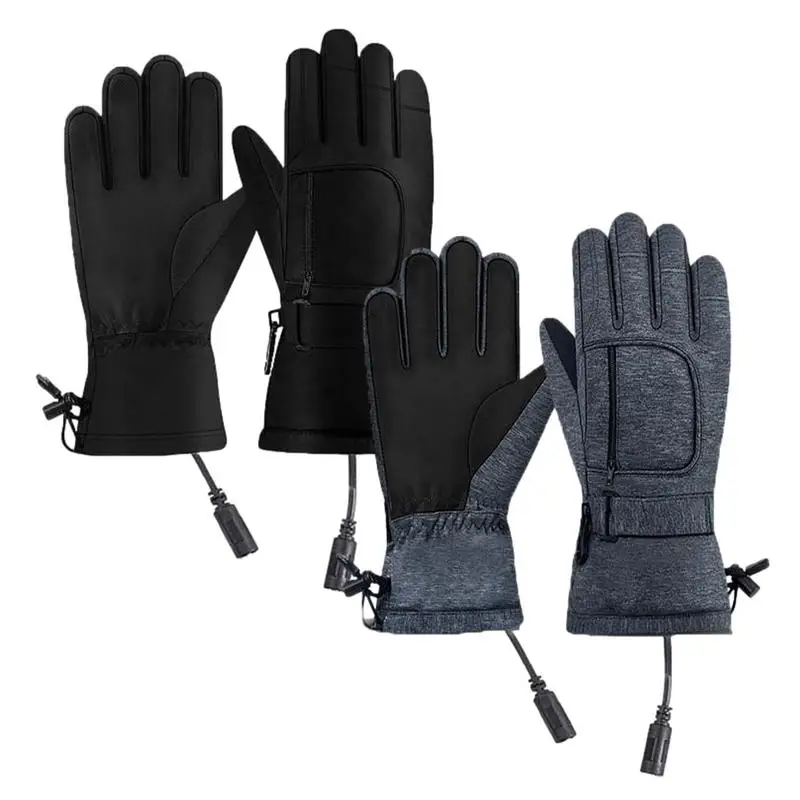 Motorcycle Heated Gloves Touchscreen Outdoor Gloves Windproof USB Heating Gloves - £19.65 GBP+