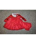 Girls Dress &amp; Bloomers Christmas Santa Red Sequin Holiday Set Toddler- 1... - £21.75 GBP