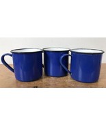 Set Lot 3 Vintage Mid Century Japan OTTO Blue Enamel Camping Coffee Cups... - £39.27 GBP