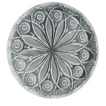 Crystal Serving Plate Vintage 11.5” Pressed Clear Floral Starburst Pattern  - $19.79