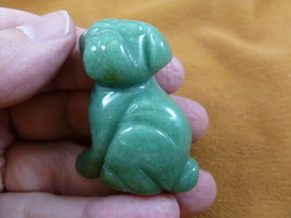 (Y-DOG-SH-564) Green SHAR PEI PUG gemstone carving dog SHARPEI stone FIG... - $14.01