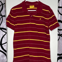 Vintage Aeropostale Polo Shirt L Slim Fit Striped Short Sleeve Red Cotto... - $16.66