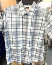 RIDGECUT TOUGHWEAR Grey/Blue Plaid Flex Stretch Work Shirt M Button Pock... - $19.99