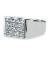 14 K white gold men&#39;s diamond wedding ring 0.60ct. total diamonds prong ... - $22,140.10 MXN