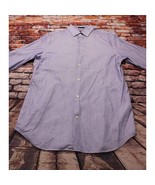 Banana Republic Men's Grant Fit 100% Supima Cotton Dress Shirt L Lilac Micro Pat - $21.24