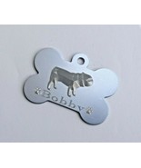 BRITISH BULLDOG BONE SHAPE DOG ID TAG 3D DESIGN PERSONALISED ENGRAVED 2 ... - $374.40 MXN