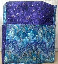 Purple Blue Stars Celestial Abstract Large Purse/Project Bag Handmade 14... - £36.98 GBP