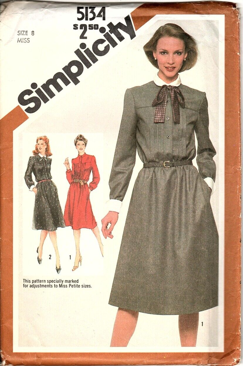 Simplicity 5134 Misses 8 Collared Dress Vintage Uncut Sewing Pattern - £7.39 GBP
