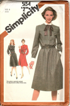 Simplicity 5134 Misses 8 Collared Dress Vintage Uncut Sewing Pattern - $9.46