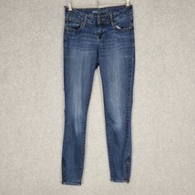 Old Navy Women&#39;s Rockstar Skinny Jeans Low Rise Zip Cuff Medium Wash Size 2 - £8.72 GBP