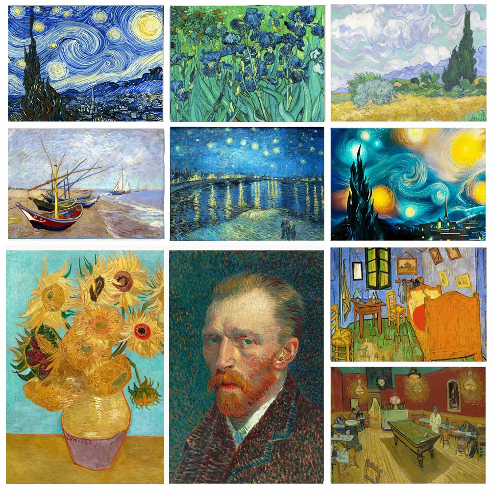 5D Diamond Painting by Number Van Gogh Starry Night Famous Art Picture Set for - £6.32 GBP+