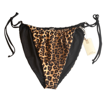Good American Womens 4X 7 Tanga Bikini Bottom Leopard Hi Cut Reversible NWT - $23.36