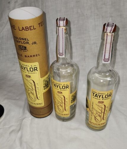 2 Colonel EH Taylor Whiskey Bourbon Single Barrel Empty Bottles 1 Tube 1... - $54.99