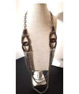 Women Layered Necklace 31&quot; Rhinestone Embellished Silver Gold Bronze lik... - £9.56 GBP