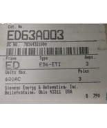 ITE Siemens ED63A003 3A 3P 600VAC/250VDC Motor Circuit Protector New Sur... - $3,764.72 MXN