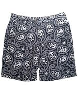 Loudmouth Golf Shorts~Paisley Skull &amp; Crossbones Black &amp;White Size 38 EUC - $648.22 MXN
